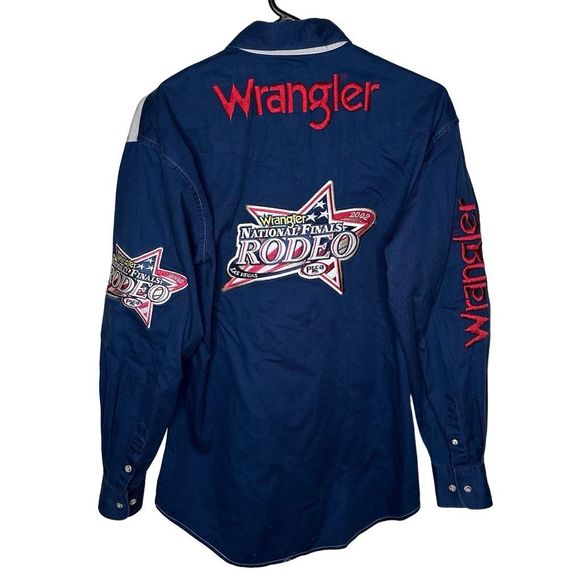 Wrangler Button Down Shirt Men’s size XL Embroidered Rodeo Patch - Picture 4 of 6